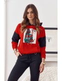 Christmas hoodie red FI590 - Online store - Boutique